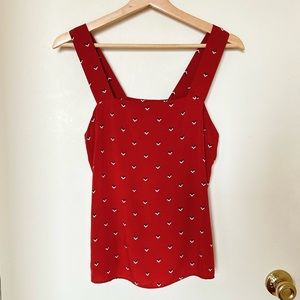 Banana Republic Arrow-Print Wide Strap Square Neck Tank, Burnt Orange/Multi